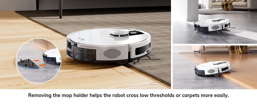 ILIFE A12 Pro Robot Vacuum and Mop Combo, Self Emptying Station for 60 Days, LiDAR Navigation, Home Mapping, No-Go Zones, 2.4G WiFi/App/Alexa/Remote Control, for Hard Floors, 110V