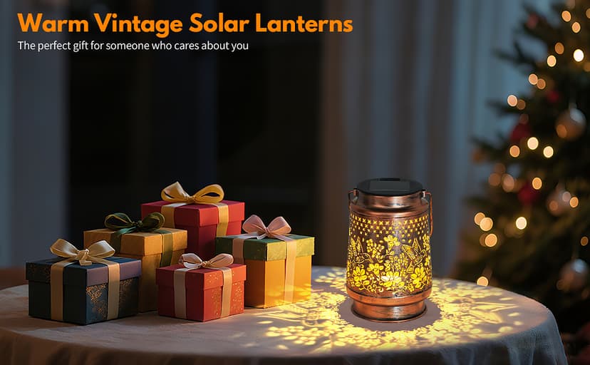 Solar Lantern Outdoor Lamp Waterproof Decorations Garden Decor, Christmas Birthday Gifts for Women, Mom, Grandma Decorative Garden, Yard, Patio, Lawn, Balcony Porch - Hummingbird