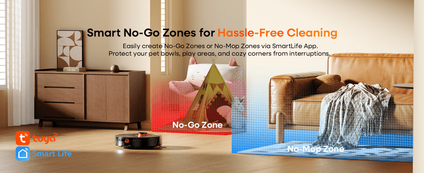 Robot Vacuum and Mop Combo,Lidar Navigation Robotic Vacuum Cleaner with 3.5L Self Emptying Station,5000Pa Vacuum Robot,180mins Runtime,No-Go&No-Mop Zones,App/Alexa/Remote Control,UR3