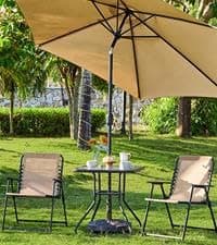 Yaheetech 26in Rocking Chair Outdoor Zero Gravity Folding Chairs Rocking Chairs Foldable Outdoor Reclining Lounge Chair for Outside Lawn with Cupholder/Pillow Ergonomic Design for Rest, Beige
