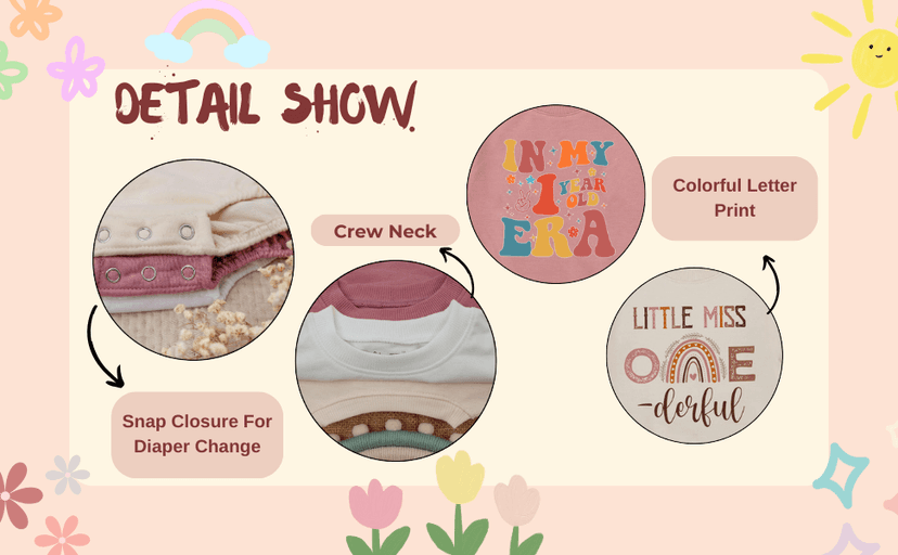 2Pcs Baby Girl First Birthday Romper, 1st Birthday Era Baby Girl Outfits