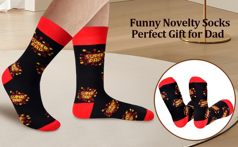 Birthday Gifts for Dad,Fathers Day Dad Gifts from Daughter Son Kids Wife,Funny Socks Christmas Gifts,Stocking Stuffers