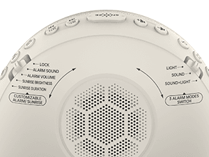 Sunrise Alarm Clock White Noise Machine: Natural Wake Up Light - Dimmable Clock with Bluetooth Speaker for Bedroom - 25 Sleep Sounds for Baby Adults Kids Putty