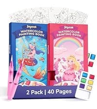 Watercolor Painting Set for Kids Ages 3-5 & 4-8, Arts & Crafts Drawing Activity Travel Toy, Birthday Gifts for Boys & Girls JoyCat Paint with Water Coloring Books for Toddlers (Magical Pony) B0CTHQJF57