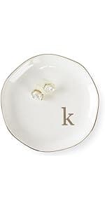HOME SMILE Ceramic Ring Dish Jewelry Tray for Mom Sister Friends