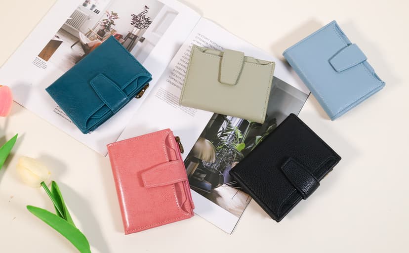 Airkit Small Wallet Women RFID Blocking Soft Leather Bifold Compact Card Holder Wallet for Women with Zipper Coin Pocket 4 ID Window