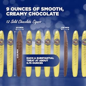 Madelaine Chocolate Candy Cigarettes Gift Box for Birthday Party or Celebration - 12 Chocolate Cigars Father's Day Gift - Individually Wrapped in an Elegant Box
