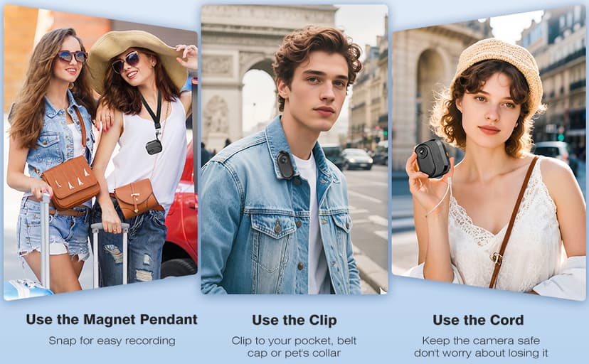 rgjzkgn 128GB Body Cameras with Audio and Video Recording: 1080P FHD Thumb Size Bodycam, Sports Action Body Camera, Wearable Pocket Camera Body Cam for Work, Travel, Fishing, Pet Walking, Outdoor