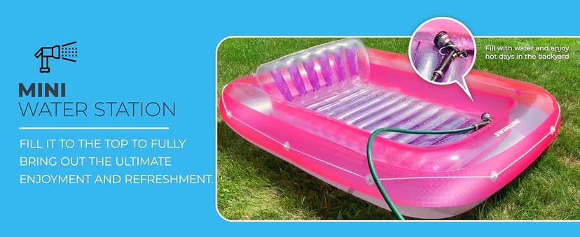 SWIMLINE Suntan Tub, Classic Inflatable Tanning Lounge Float with Adjustable Pillow, 71" Long - Outdoor Floating Lounger for Lake, River, Beach & Swimming Pool, Includes Rope Surround & Repair Patch
