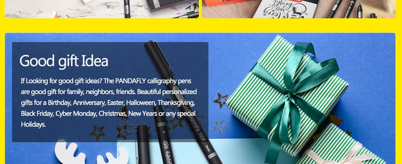 PANDAFLY Calligraphy Pen, 10 Size Calligraphy Pens for Writing, Brush Pens Calligraphy Set for Beginners, Hand Lettering Pen for Art Drawing, Sketching, Scrapbooking
