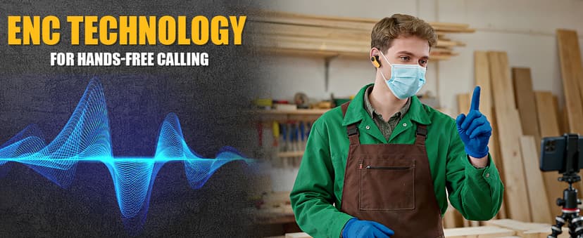 ToolFun Bluetooth 6.0 Jobsite Earbuds, 70H Playtime, IP56 Waterproof, 30dB SNR Noise Cancelling, ENC, Heavy Duty True Wireless Ear Buds for Outdoor Work, Construction with 12pcs Earplugs