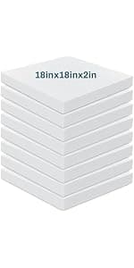Frienda 8 Pack 2" x 20" x 20"Upholstery High Density Foam Cushion 50 ILD Replacement Square Cut to Size Foam Couch or Commercial Dinning Chair Couches Chair Padding DIY Projects