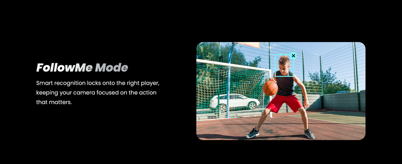 XbotGo Chameleon AI Auto Sports Action Camera - 4K 60FPS Soccer Camera and Basketball Tracking Camera for Team Sports, Live Streaming, No Subscription, Works with iOS & Android (Lava Graphite)