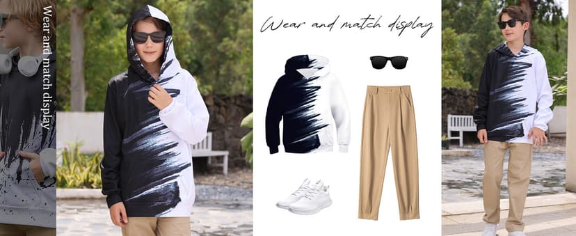 Lovekider Boys Hoodies Sweatshirt Cool 3D Print Pullover with Big Pocket for Kids Fashion Warm Winter 6-16 Years