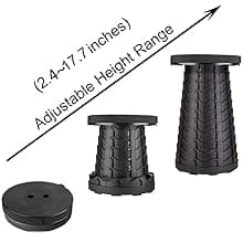 Fishboy Upgraded Collapsible Stool, 400lbs Max Weight, Lightweight But Sturdy, Portable Retractable Folding Telescoping Foldable Camping Stool for Adults Outdoor Fishing Hiking BBQ