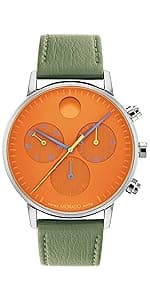 Movado Face Collection - Swiss Quartz Watch with 2H Movement, Leather Strap - Water Resistant 3ATM - Luxury Fashion Timepiece - Gift for Him and Her - 39mm