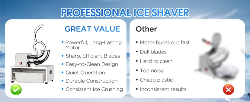 Commercial Snow Cone Machine, 440LB/H Professional shaved ice machine, 350W Electric Ice Crusher, Silver Stainless Steel, Fluffy Shave Ice Machines for Home, Parties, Dessert Shops & Bars