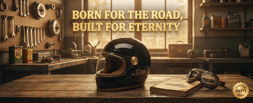 Retro Motorcycle Helmet for Adults?Vintage Full Face Helmet with Ventilation System, Waterproof Design for Motorcycle Riding