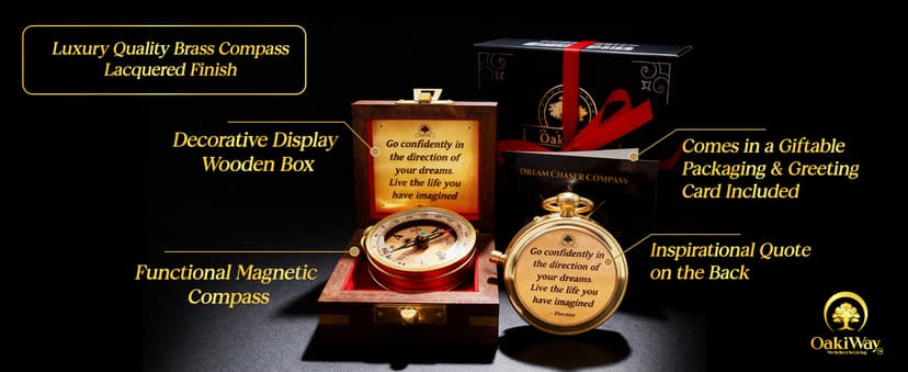 The Dream Chaser Compass - Go Confidently -2026 Unique Graduation Gifts for Him, College, High School, Cool Birthday Gift Idea for Son, Boys, Motivational Greeting Card Included B0BXJFBHX5