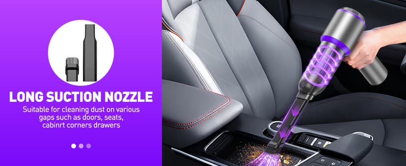 Vacuum/Air Duster 80,000RPM Super Power Mini Car Vacuum Cleaner 4-in-1 air Blower Gun Air Duster & Air Blower & Pump Hand Electric air Duster Handheld dust Blower Blower Cordless (Purple)