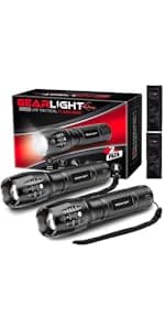 LED Headlamp 2-pack Battery Powered (AAA) (Batteries Not Included) | Head Lamp for Running Hunting Camping Fishing Hiking with Red Light and Adjustable Headband - Bright Forehead Headlamp 7 Modes