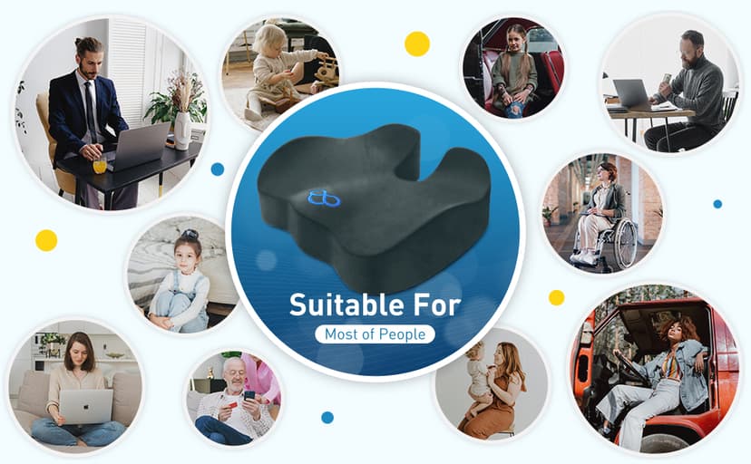 BlissTrends Seat Cushion,5.2in Thick Memory Foam Cushions for Office Chair, Car Seat, Airplane, Relieving Pressure Tailbone Sciatica Back Pain for Long Sitting Office Workers, Car Drivers DarkGreen