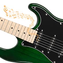 GLARRY Full Size Electric Guitar for Music Lover Beginner with 20W Amp and Accessories Pack Guitar Bag (GREEN, 39" Right Handed)