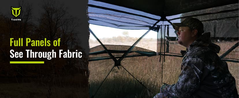 TIDEWE Hunting Blind 270°See Through with Carrying Bag for Turkey Hunting, Pop Up Ground Blinds, Portable Resilient Hunting Tent