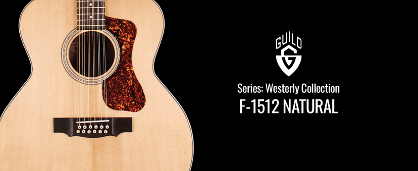 GUILD Guitars F-1512 12-string Acoustic Guitar, in Natural, All Solid Woods Jumbo, Westerly Collection with Premium Gig Bag