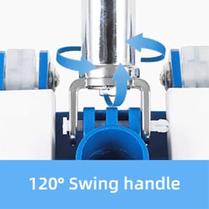 Pool Vacuum Head, Manual Cleaning Vacuum with Wheels 14'' Heavy Duty Handle Pool Vacuum Heads for Inground & Above Pools with Flexible Swivel, Swimming Pool Head for Absorb