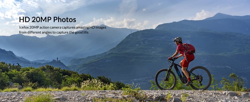 icefox i8 20MP 5X Zoom Action Camera with EIS, WiFi Remote Control, Waterproof Underwater Camera for Snorkeling Cycling Vlogging