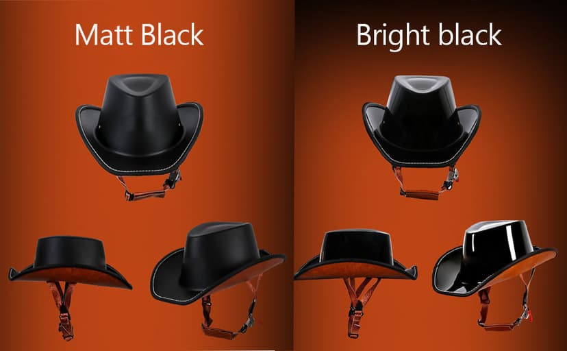 Retro Motorcycle Half Helmet, Western Cowboy Hat Helmet Open Face Motorcycle Helmet DOT Approved Unisex-Adult Half Helmet with Quick Release Buckle and Lining for Mopeds Horse Riding Jazz Caps