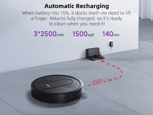MONSGA Robot Vacuum Cleaner, 4000Pa Powerful Suction Robotic Vacuum, 3.2" Super-Slim, 140Min Runtime, Vacuum Robot for Hard Floor/Low Pile Carpet/Pet Hair, Remote/App/Voice Control, Schedule Clean