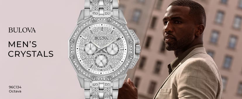 Bulova Men's Crystal Octava Chronograph Quartz Watch, Pave Crystal Dial