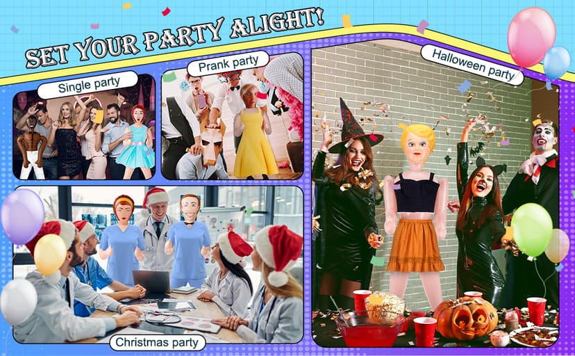 Liliful 59 Inch Blow up Doll Inflatable Life Size Funny Gag Gift for Bachelors Halloween Party Accessories Props Decoration(Cassie)