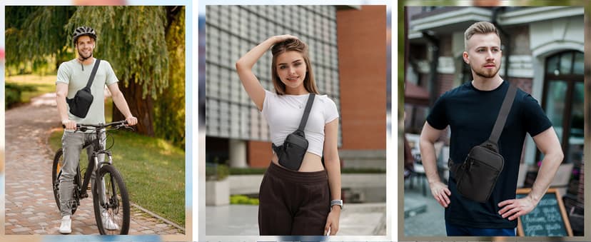 higouta Mini Sling Bag for Men Women, Small Crossbody Casual Utility Chest Phone Bag for Travel Workout