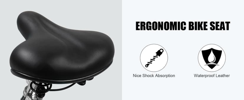 26" Cruiser Bike Commuter Bike 7 Speed Women's Bicycle Beach Cruiser with Ergonomic Upright Design, Adjustable Saddle, Dual Fenders & V Brake and High Carbon Steel Frame