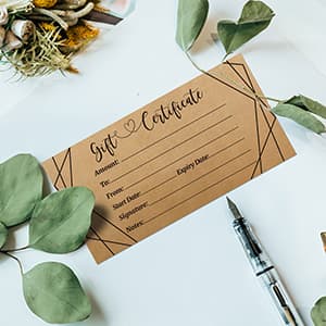 ceiba tree Kraft Blank Gift Certificates for Business 30 Pcs Black Foil Certificate Cards with Envelopes for Salon Restaurants Spa Birthday