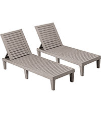 Devoko Dining 7 PCS Furniture, Patio Conversation Set with Acacia Wood Table Top, Outdoor, Beige Cushion and Black Rattan