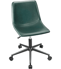 Furmax Ergonomic Office Desk Chair, Executive Ribbed Mid-Back PU Leather Conference Room Chair Adjustable Swivel Chair with Arms (1, White)