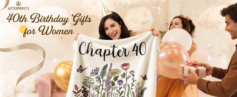 40 Year Old Birthday Gifts for Women, Friend, Sister, Mom, 1986 Bday Gift, Turning 40 Throw Blankets 50'' x 60'' Afterprints 40th Birthday Gifts Women, Chapter 40 Blanket Gift for Her B0F9W9BDSL