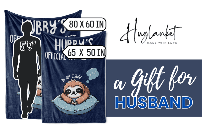 Husband Gifts, Valentine's Day Christmas Birthday Gifts for Husband, Hubby, Flannel Throw Blanket 60x80 Inches