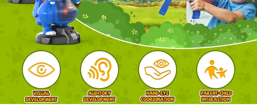 EagleStone T-Rex Dinosaur Shooting Toys for 6 7 8 Year Old Boys, Electronic Shooting Target Game with Air Pump Gun, 24 Balls, Foam Blaster Boy Toys Age 6-8 8-10, Christmas Birthday Gifts for Kids