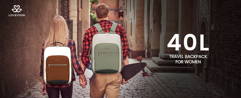 LOVEVOOK 40L Travel Backpack for Women & Men, Airline Approved Carry On Luggage with 3 Packing Cubes, TSA Overnight Bags, Waterproof Personal Item Bag, Weekender Essentials Backpacks fits 17" Laptop