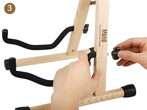 MUSO Guitar Stand,Acoustic Guitar Stand,Wood Classical Electric Guitar Stand,Foldable Bass Guitar Stand,Guitar Accessories also fit Bass,Violin,Ukulele(Zebra)