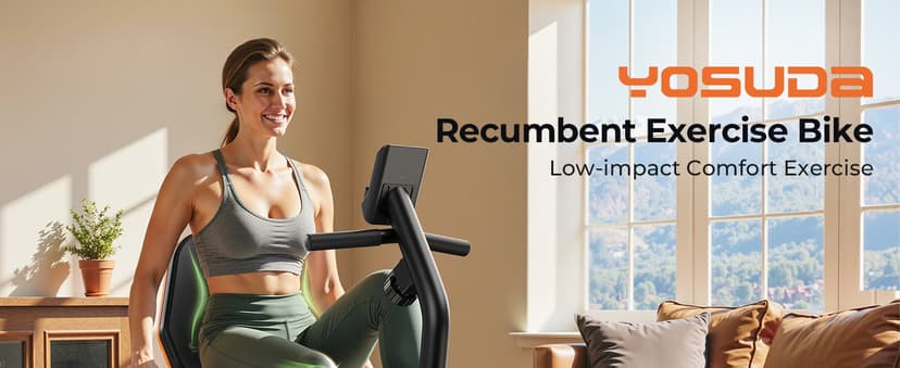 YOSUDA Recumbent Exercise Bike for Home,Magnetic Staionary Bike for Seniors/Adults with Adjustable Seat, 350LB Capacity, 16-level Resistance, LCD Monitor & Pulse Sensors