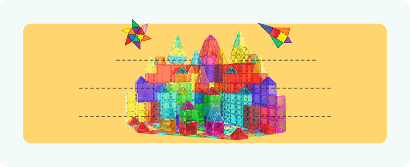 No-limit scalable builds, hands-on magnet polarity fun, family group play, quick assemble & store, shape & color recognition PicassoTiles 100 Piece Magnetic Tiles, Clear 3D Building Blocks for Kids 3+ B00AU56C5W