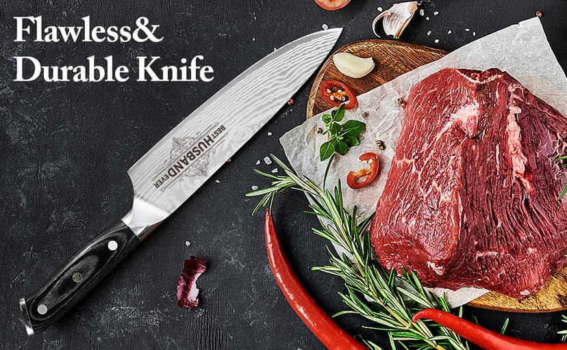 Anniversary Men Gifts for Husband from Wife Husband Birthday Gifts 8 inch Kitchen Knife Gifts Set for Men Professional Chef's Knife Christmas Presents for Him Husband(Best Husband)