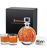 Birthday Gifts for Men Dad, Kollea Gun Whiskey Decanter Set with Shot Glass, Cool Anniversary Christmas Gifts Ideas for Him Husband Brother, Funny Military Retirement Present, Home Bar Drinking Party
