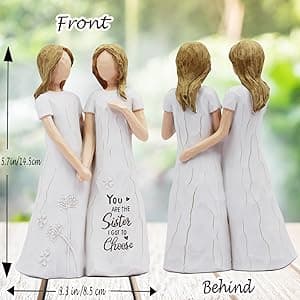 BORLESTA Best Friend Birthday Gifts for Women - Friendship Gifts for Women, Gifts for Friends Women, Sister Birthday Gifts, Bestie Gifts for Women - Friend Hand-Painted Figure